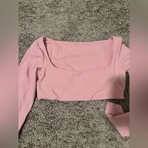 SHEIN Pink Long Sleeve Crop Top Sz Small